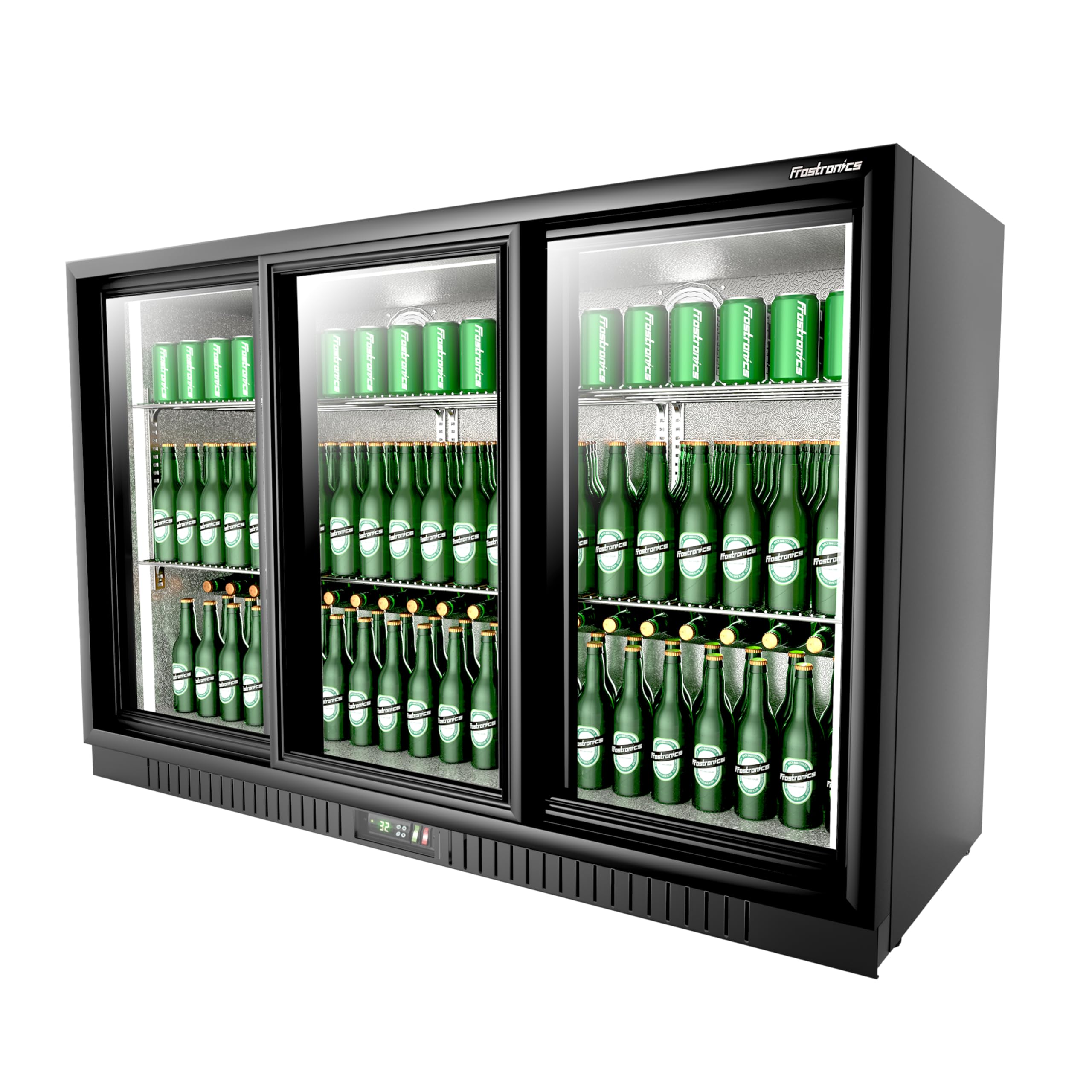 Amazon.com: Frostronics 54 in. 335 cans Triple Sliding Door Back